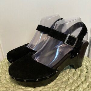House of Harlow 1960 Black Suede Mules